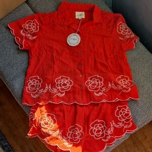 Umgee Bright Red Top And Short Set